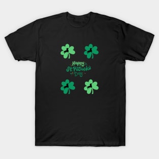 Happy St. Patrick's Day with Dachshund Silhouette in Shamrock T-Shirt